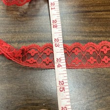 1 1/4" flat delicate 100 polyester RED lace 20 yards 
