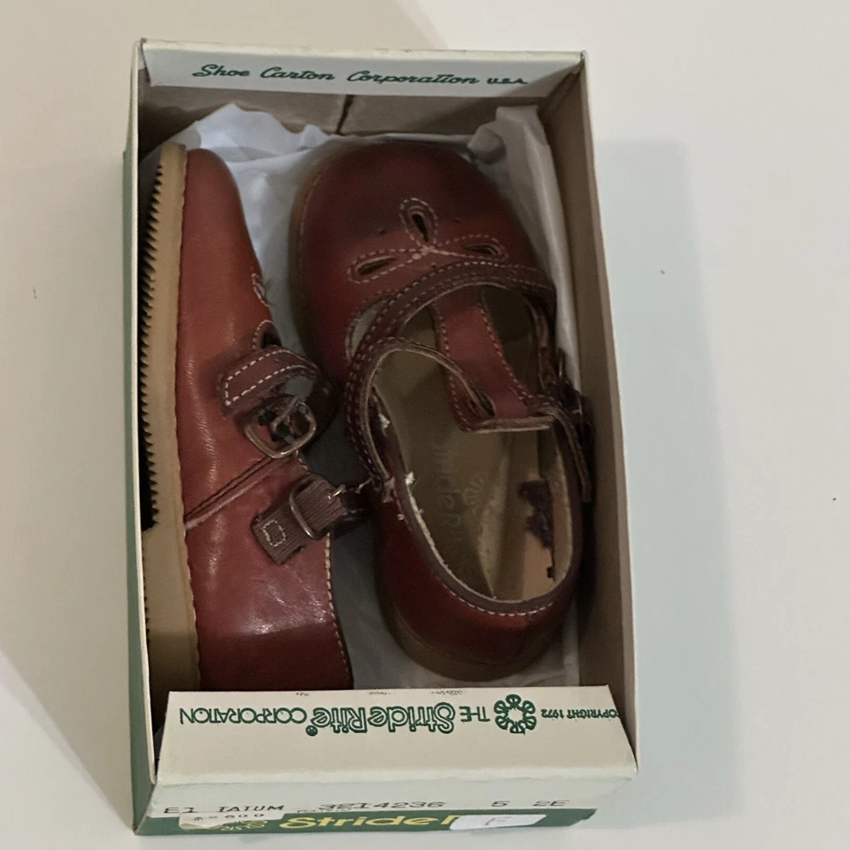 Zapatos de Colección Stride Rite Niñas Talla 2 Tatum Marrón Mary Jane Cuero Ojales NUEVO Foto 2 de 4