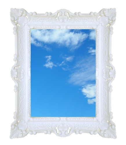 SPECCHIO SPECCHIERA CORNICE RETTANGOLARE IN STILE BAROCCO FINTO VINTAGE CM 55X45 - Imagen 6 de 8