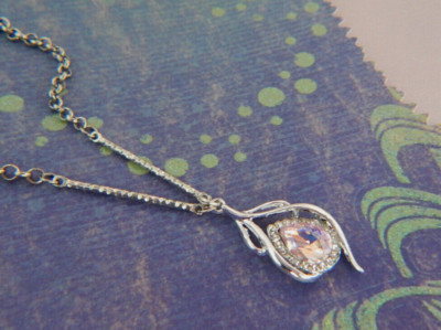 Peacock Feather Handmade Silver Pendant Necklace Jewelry Knot Chain New