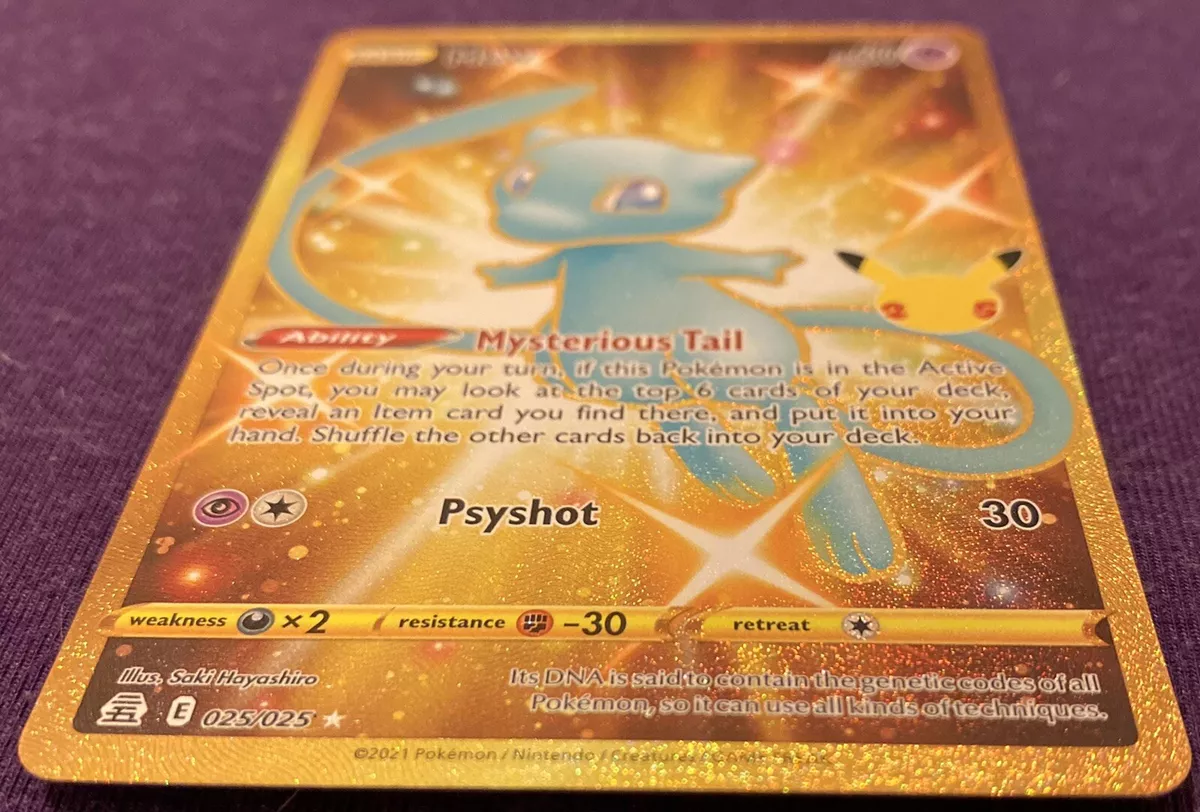 Mew 025/025 Gold Pokemon Celebrations 25th Anniversary