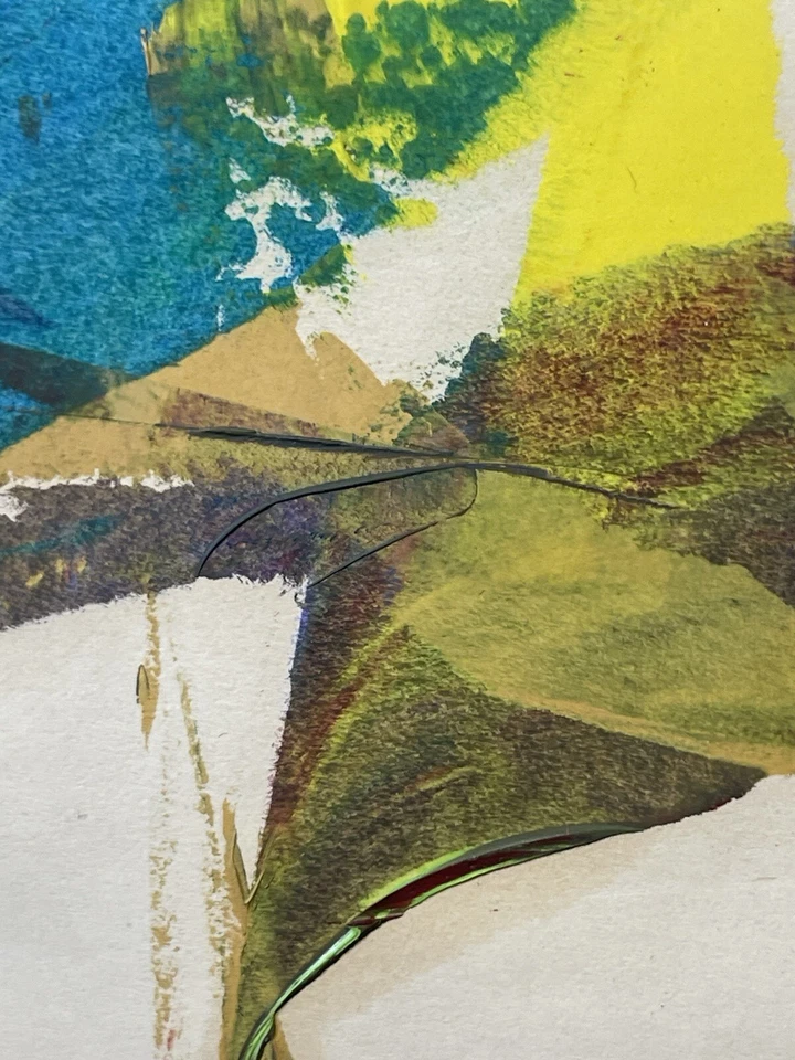 Pintura abstracta estilo Paul Jenkins mediados de siglo años 50 pavoneándose polla. Firmado Foto 4 de 4