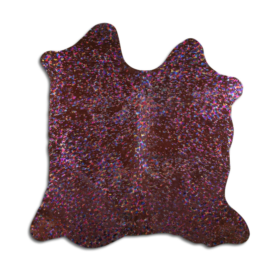 Acid Washed Metallic Cowhide Area Rug In Brown eBay