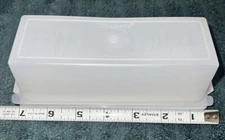 TUPPERWARE Vintage Sheer White 1 Stick 1/4lb BUTTER Block Cheese Dish Server EUC