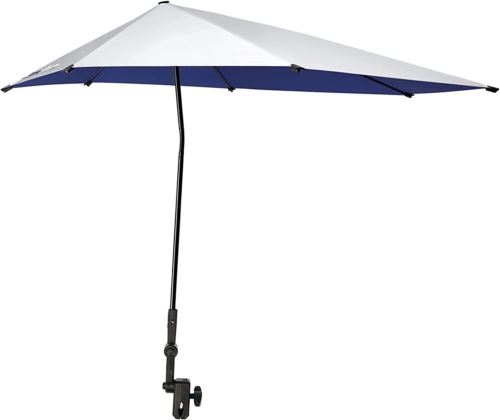 Adjustable Beach Umbrella with Universal Clamp, Portable UPF 50+ UV Protection U