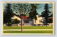 Postcard California Beverly Hills CA Robert Taylor Residence Mansion House 1940s