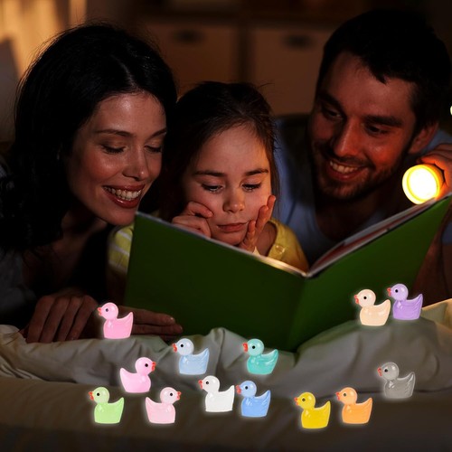 Mini Resin Duck 100Pcs Luminous Tiny Ducks Cute Miniature Ducks Glow in The Dark - Picture 9 of 14