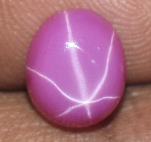 Natural 4.05 Ct Pink Star Ruby Oval Cabochon Gemstone Certified E1371 Super Sale - Picture 2 of 8