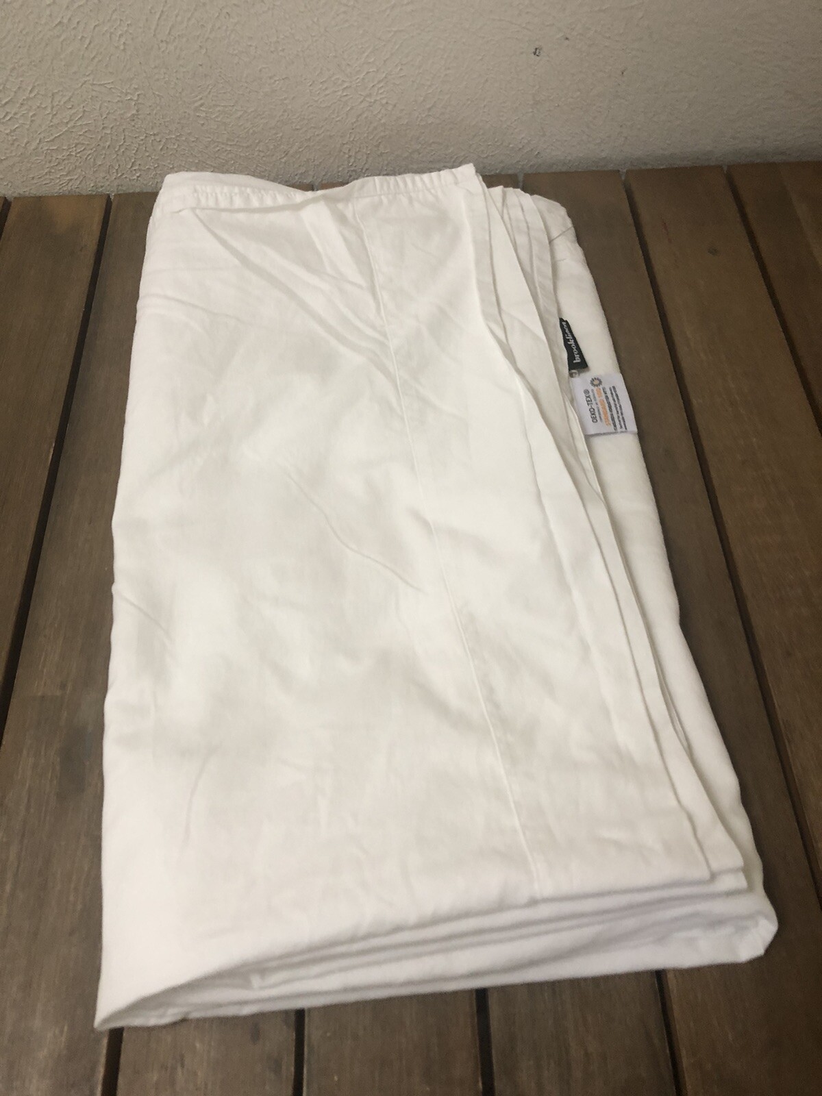 Brooklinen Full Classic Flat Sheet 84x96” White 100 Cotton Satin EUC eBay