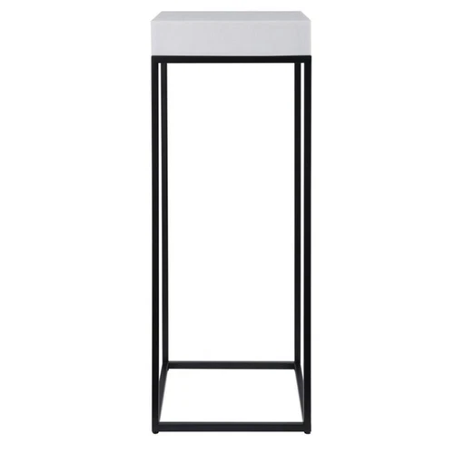Uttermost Gambia Modern Marble and Steel Plant Stand in Aged Black - Picture 3 of 8