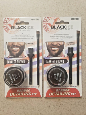 BLACKICE : BARBER DETAILING KIT DARKEST BROWN #BDE01DBR 0.11 oz - LOT OF 2