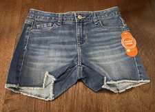 Wonder Nation Jean Shorts Girls Size 10 Denim Distressed Hem