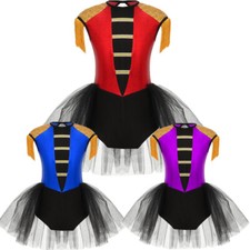 US Girls Kids Role Play Dress Magician Costume Ringleader Uniform Party Bodysuit