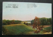 Scene Near Alma MI Unreadable Postmark DB