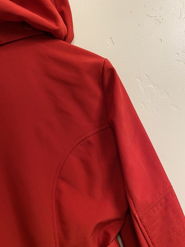 LONDON FOG Women’s Sz Small Red Belted Detach Hood Fleece Lining Jacket Coat - Picture 12 of 16