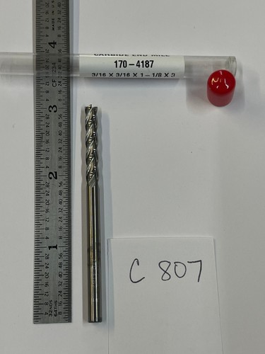 1 MULINO TERMINALE IN METALLO DURO DIAMETRO 3/16" NUOVO HTC. 170-4187. 4 FL SQ. LOC 1-1/8" (C807)