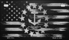 Rhode Island Carbon Fiber Brushed Aluminum Novelty Metal Motorcycle Plate