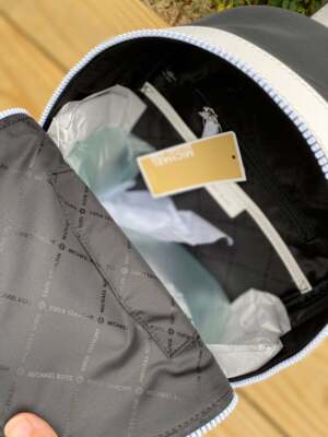 Michael Kors ☆ KENLY MEDIUM BACKPACK ~ Black White ☆ Nylon  display picture 1