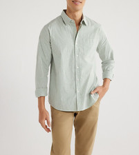 Free Assembly Men's Cotton Poplin Shirt with Long Sleeves, Size:XL