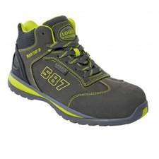 Scarpa alta antinfortunitisca Planet grigia-verde S3 con soletta Memory Luna