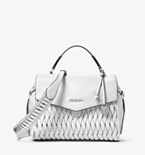 🐼💦 Michael Kors 🐼💦Tracolla di ricambio pelle bianca argento 🐼 D56 - Foto 4 di 5