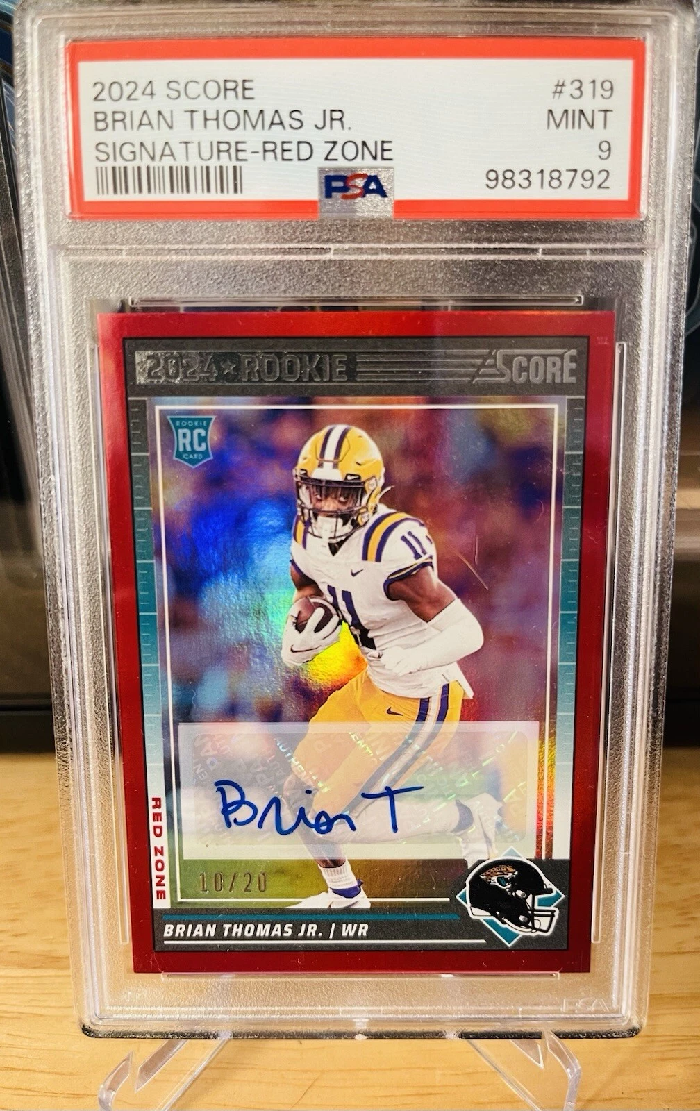 Brian Thomas Panini Score #319 Signature-Red Zone