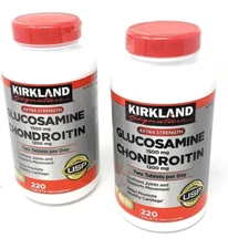 Kirkland Signature Glucosamine 1500mg Chondroitin 1200mg Tablets 220ct 2 Pack