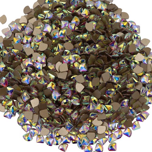Charms Cristallo Fondo Piatto Nail Art Glitter Strass Vetro Punte Manicure - Foto 5 di 43