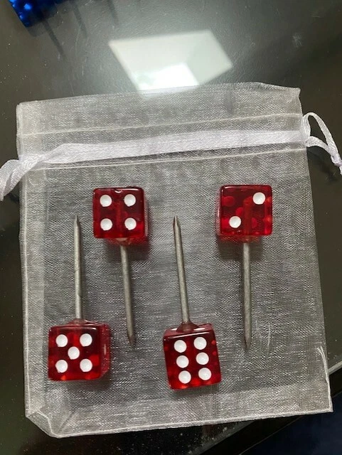 ARCHERY BOW RANGE PAPER TARGET FACE PINS - TRANSLUCENT COLORED DICE (Set of 4) - Image 4 of 4