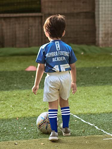 Komorebi Kids Child Soccer Socks Stripes Knee High One Size 1 Pack Blue White - Bild 6 von 6