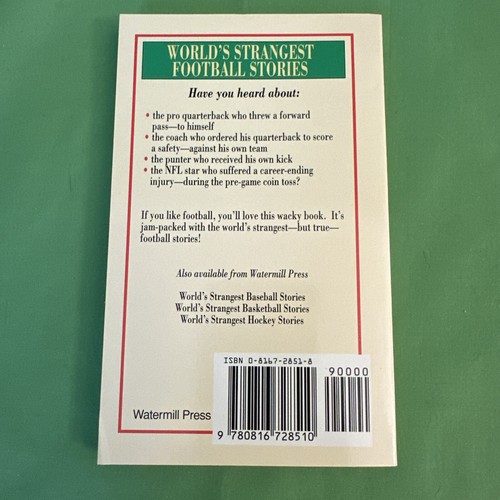 Worlds Strangest Football Stories by Bart Rockwell (1993 Watermill Press) NEW - Picture 9 of 9