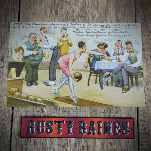 Postcard, Comic, A Thiele, Flapper Girl, Ten Pin Bowling, Grade G+