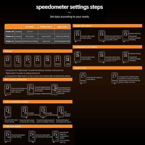 ROCKBROS Waterproof M1 GPS Bike Computer Bluetooth ANT+ Odometer Speedometer New - Picture 11 of 18