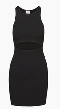 Wilfred Free Knit Dress Mini Sz. Small Black  Cut Out Waist Body-con Sleeveless