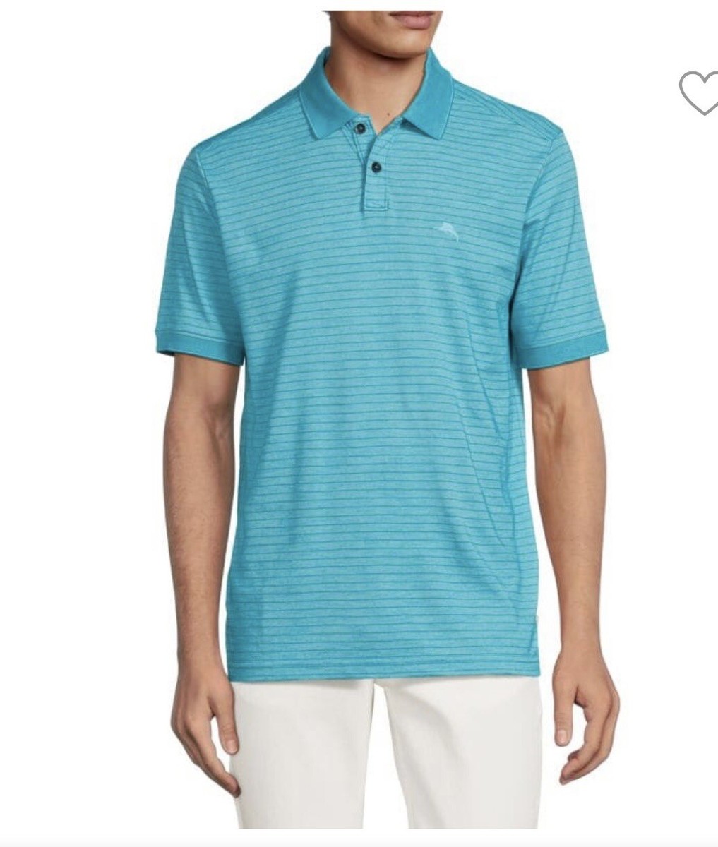 NWT Tommy Bahama Men’s Sz Small Aqua Aloha Teal Golf Polo Shirt
