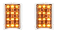 Pair (2) LED Turn Signal & Parking Light (1940 Ford Passenger Car Front Amber)