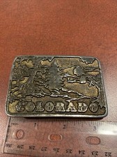 Vintage 1975 A.J. Dezy Colorado Wilderness Naturally Worn Down Look Belt Buckle