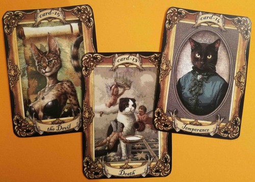 tarot card cards deck cat classic major arcana + book author artist collectible - Zdjęcie 4 z 24