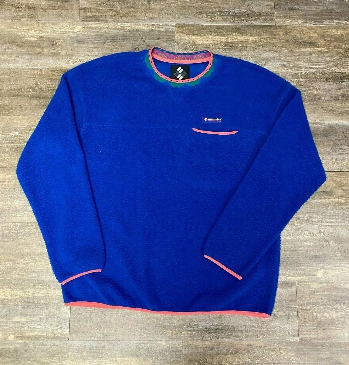 Crewneck Pullover Columbia AM0275-410 NWT Sweatshirt Fleece | Wapitoo eBay Blue Men\'s