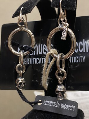 EMANUELE BICOCCHI Silver skull earring