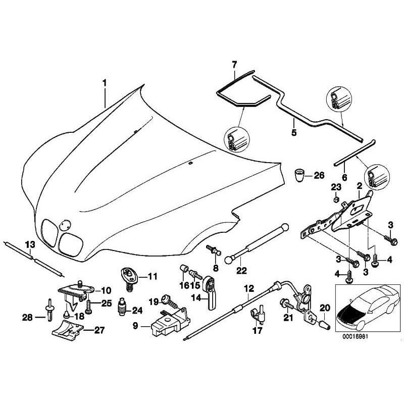 Original BMW 51238397693 - Fanghaken rechts Z3 | eBay 