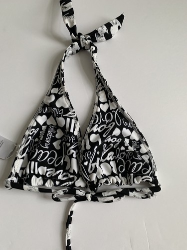 Billabong Black White Halter Bikini Top Little Girl's Swim Wear Size 5 Nordstrom - Picture 2 of 3