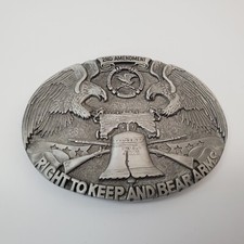 Vtg 1990 NRA Right to Bear and Keep Arms Fine Pewter Belt Buckle 2nd Amendment