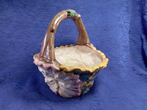 Cestino vintage in ceramica maiolica - Foto 2 di 5