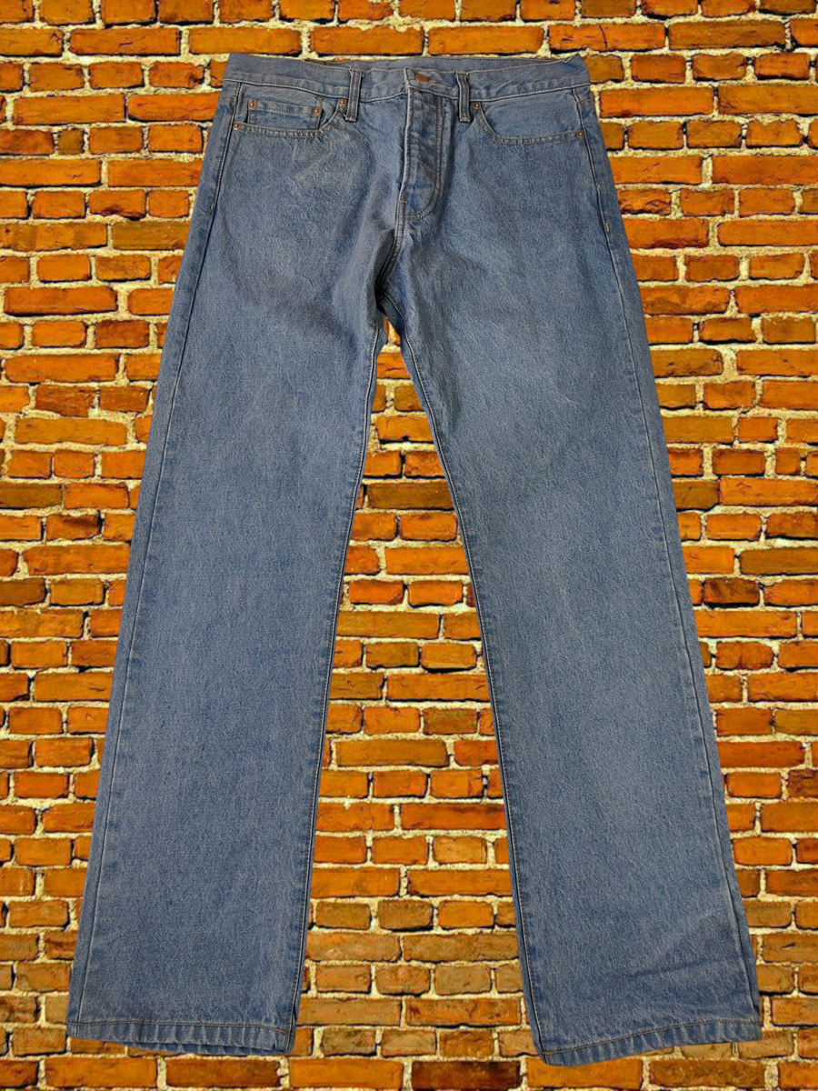 LEVI'S 501 LIGHT BLUE JEANS W34 L32 MENS REGULAR STRAIGHT LEG