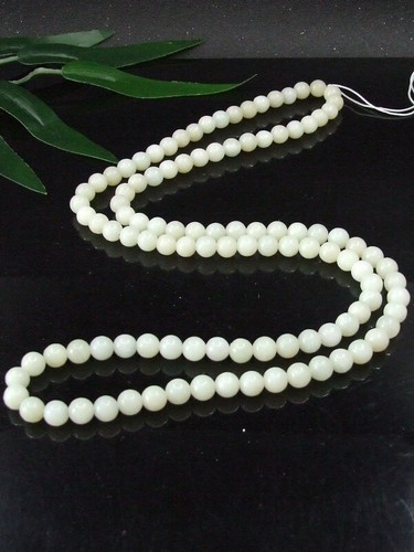 ntique Chinese Nephrite Celadon-HETIAN OLD jade 8mm Bead Necklace-Pendant - Picture 2 of 6