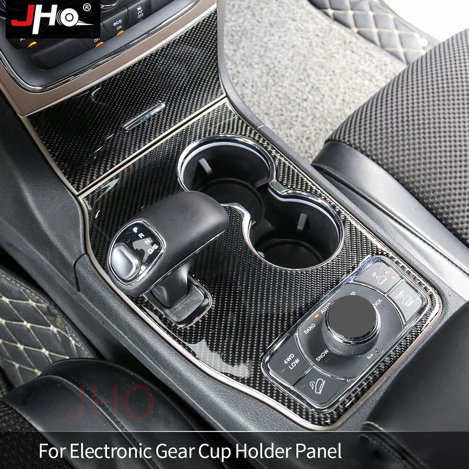 Central Gear Panel Cover Trim For Jeep Grand Cherokee 2014-15 Real Carbon Fiber Foto 4 de 4
