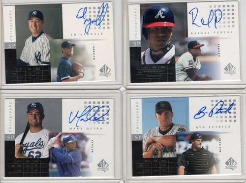 2000 U D SP Authentic Chirography 4 autographs Petrick-Quinn-Furcal-Yarnall