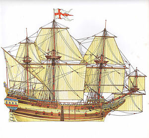 ship century 17th sailing merchantman genoese mid historical print vintage