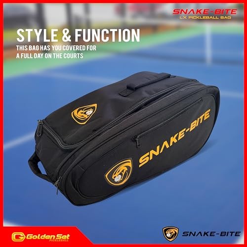 Snake-Bite Pickleball Backpack Bag with Insulated Paddle Pocket, Large 